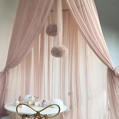 Floating Mosquito Net with Pom-Poms